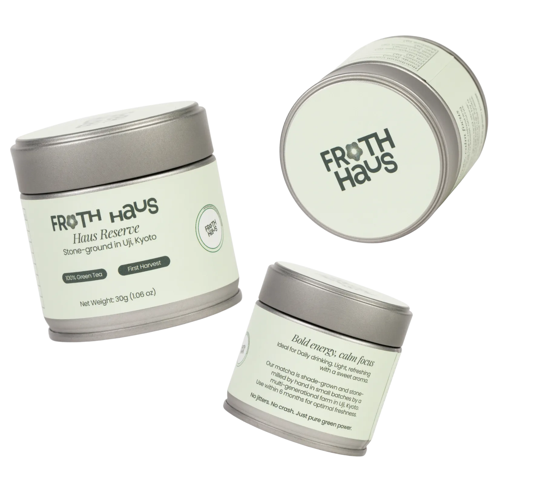 Haus Reserve Matcha product tins